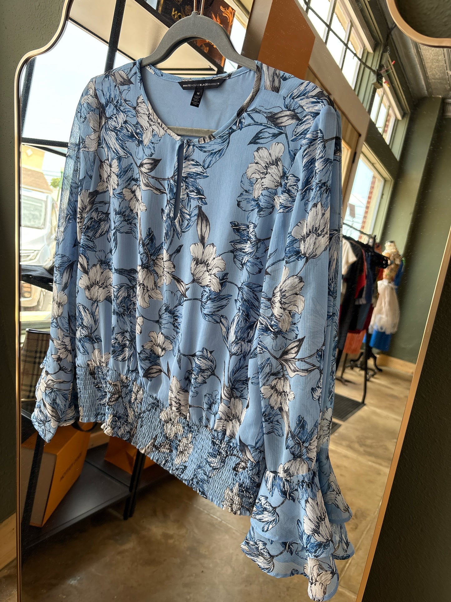 White House Black Market Size M Blue Top