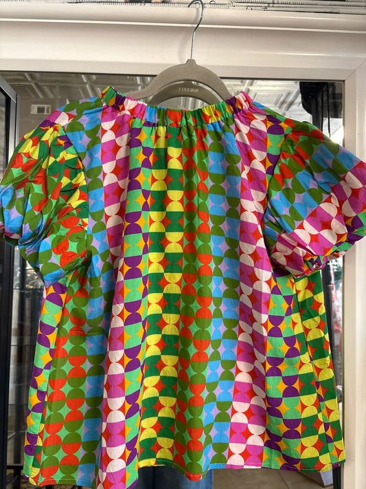 THML Size S multi Geometric Top