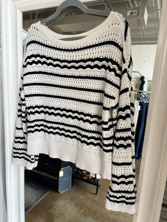 LOFT Size S Cream + black Sweater