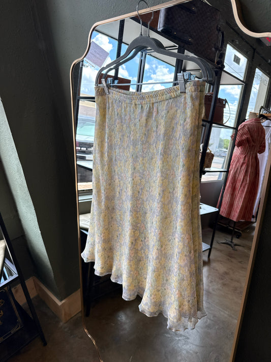 Coldwater Creek Size PL Yellow/Green Skirt