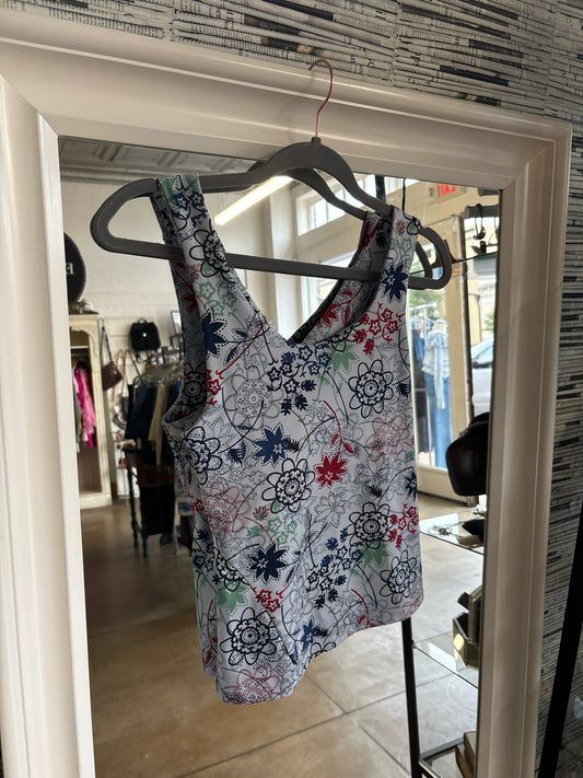 Stonebridge Size S Gray/Multi Floral Tanks