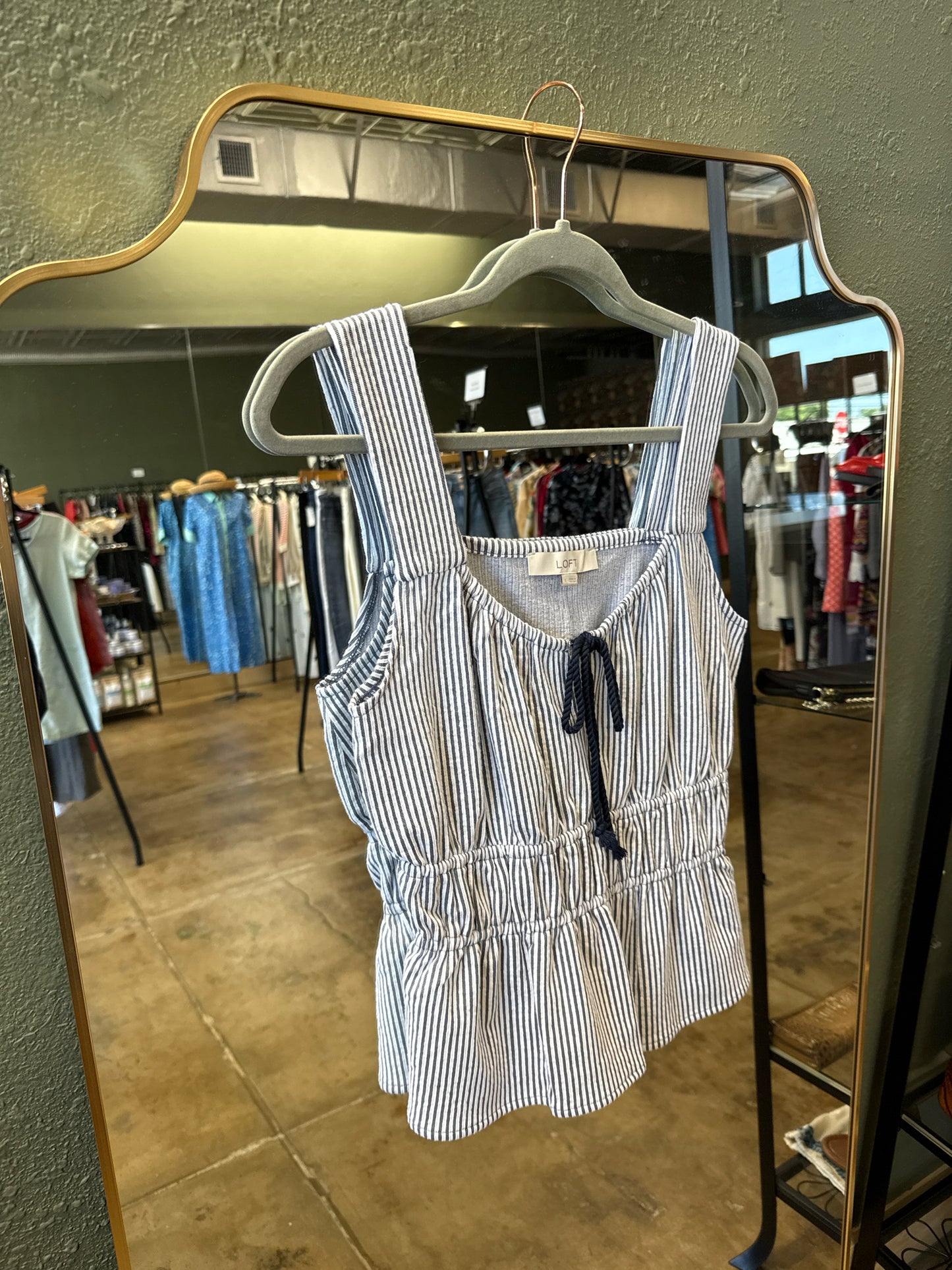 LOFT Size S Blue/White Top