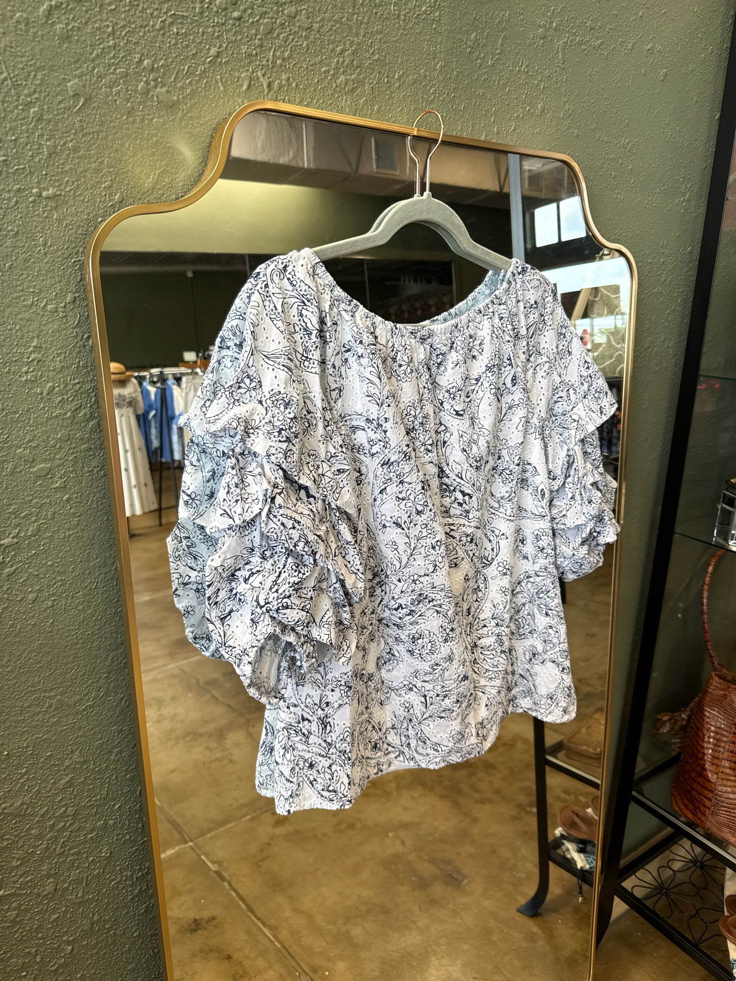 cece Size M White/Navy Top