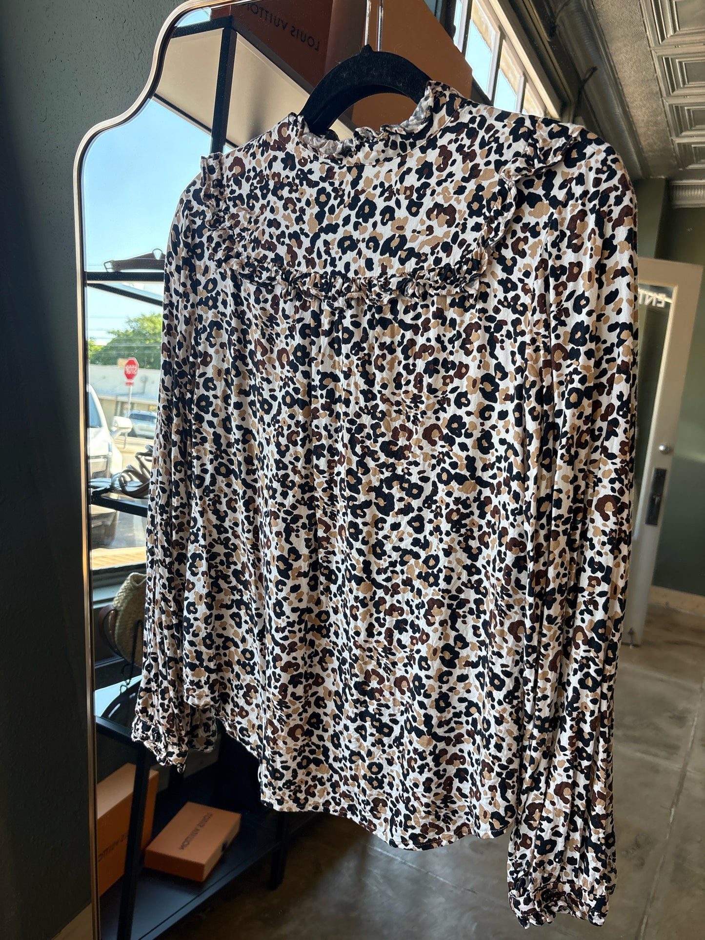 Maeve Size 10 white/multi Cheetah Top