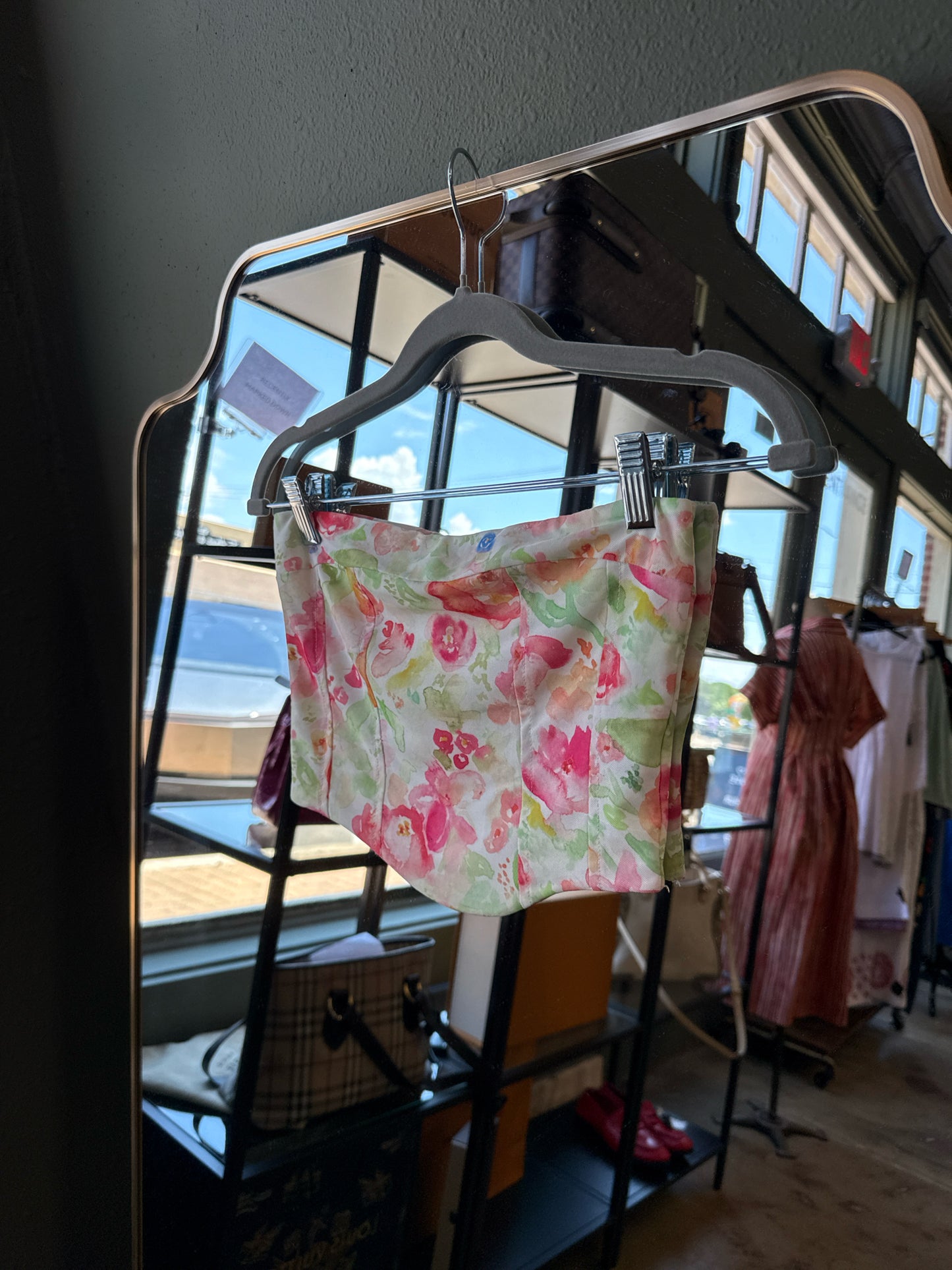 American Threads Size S Pink/Green Top