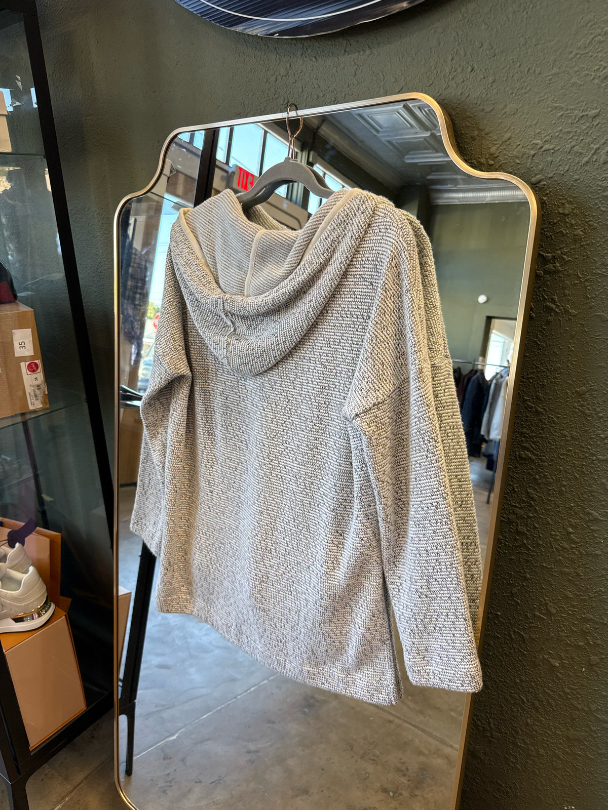 Lou & Grey Size M White/Gray Sweatshirt/Hoodie