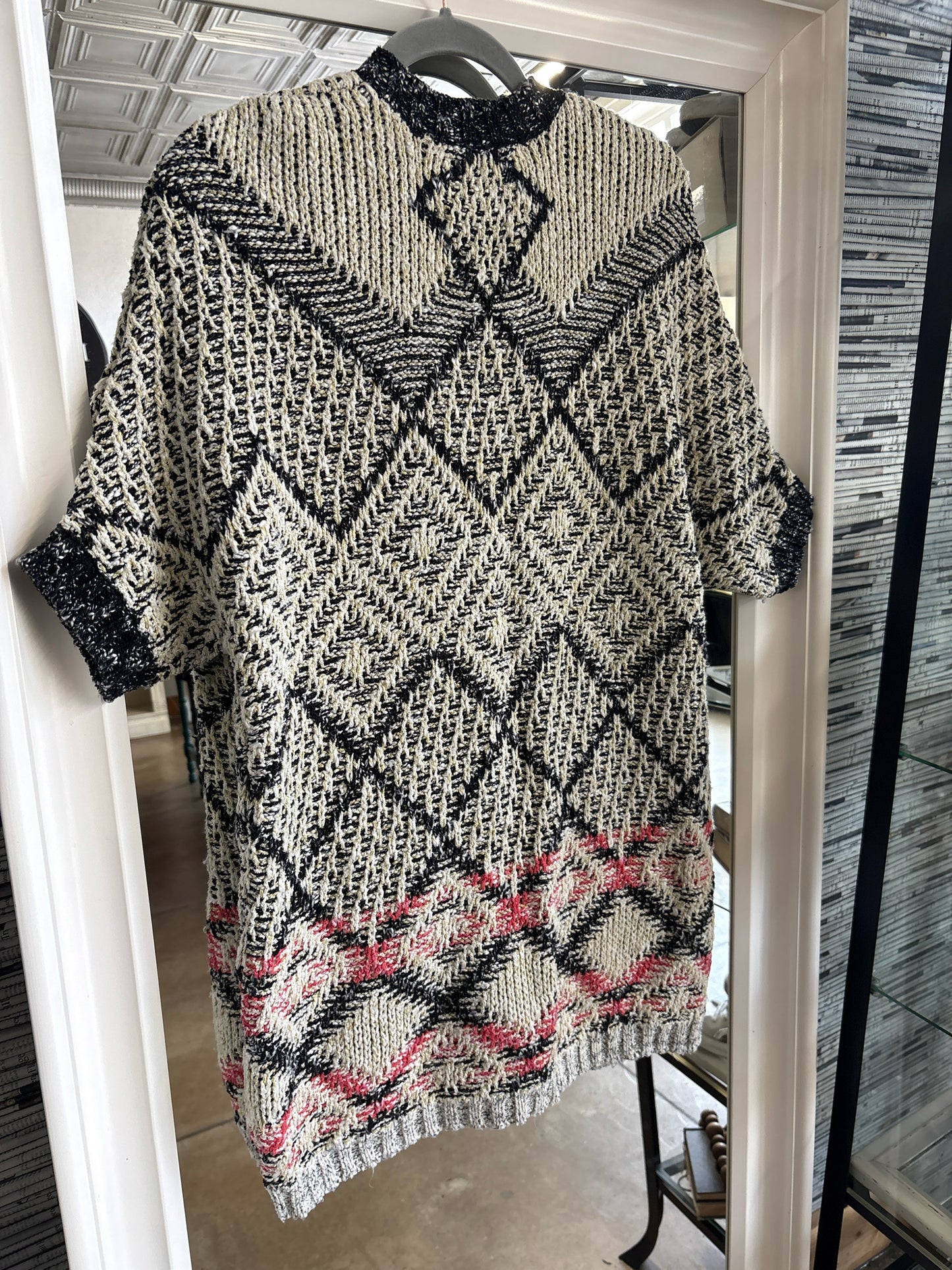 Carol Anderson Size M Black/Cream Knit Cardigan