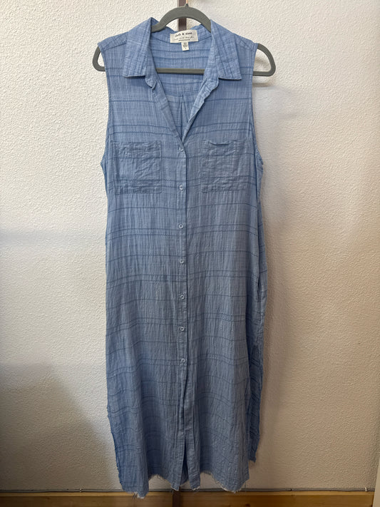 Cloth & Stone Size L Denim Blue Sleeveless Dress
