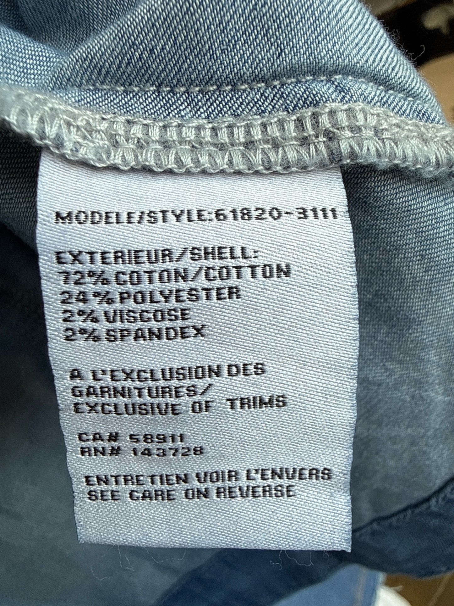 Blue Thread Size 8 Denim Top
