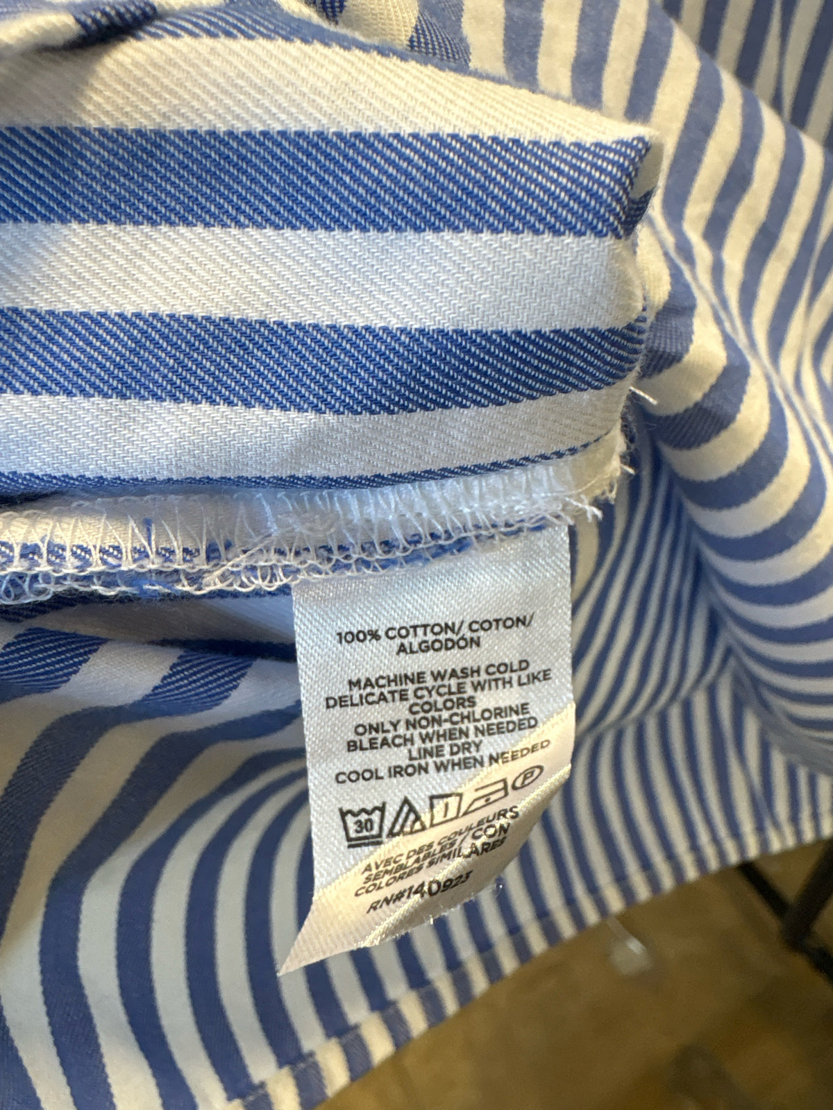 LOFT Size XS blue and white Top