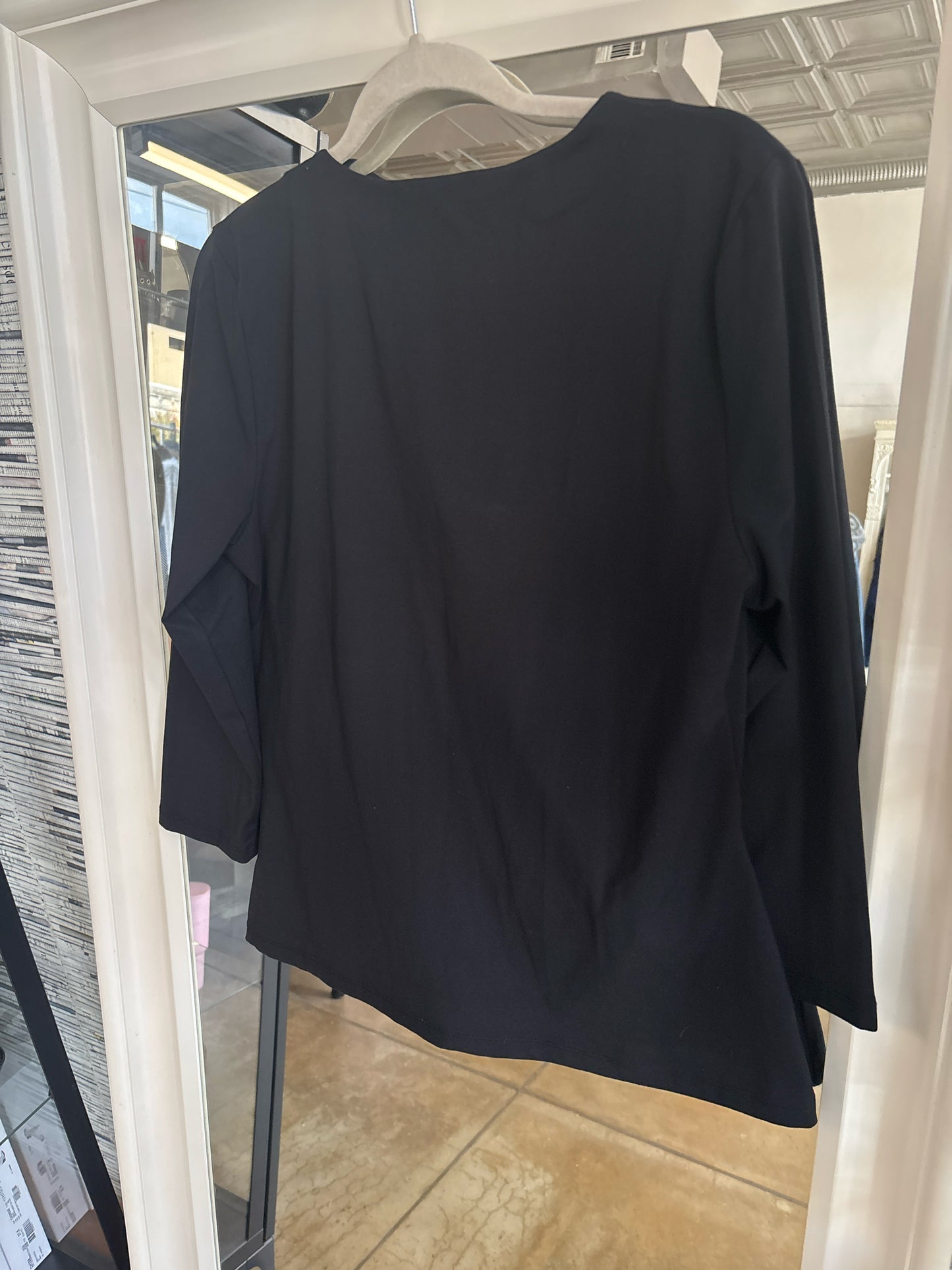ANN TAYLOR Size L Black Top