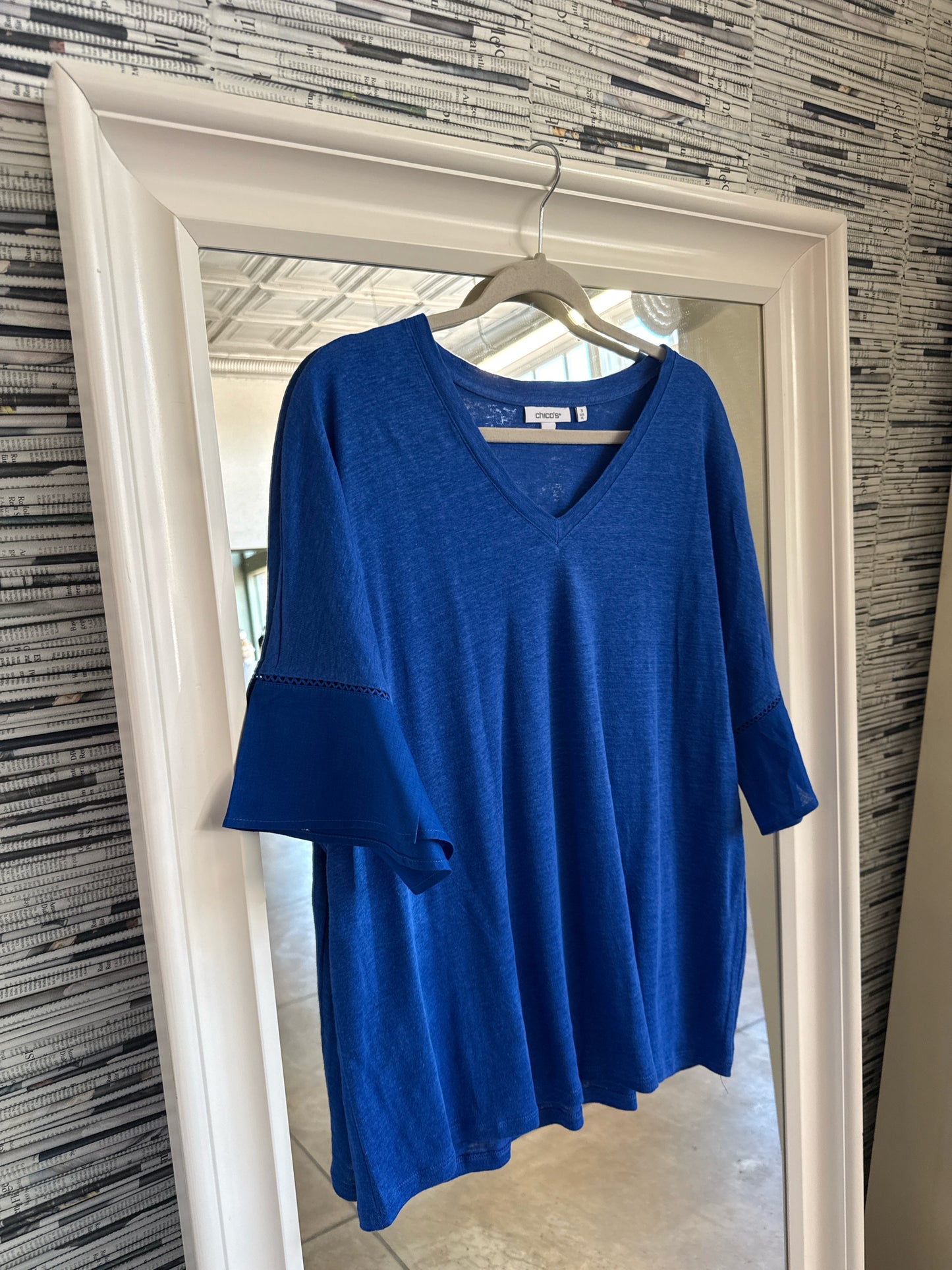 CHICO'S Size XL Blue Top