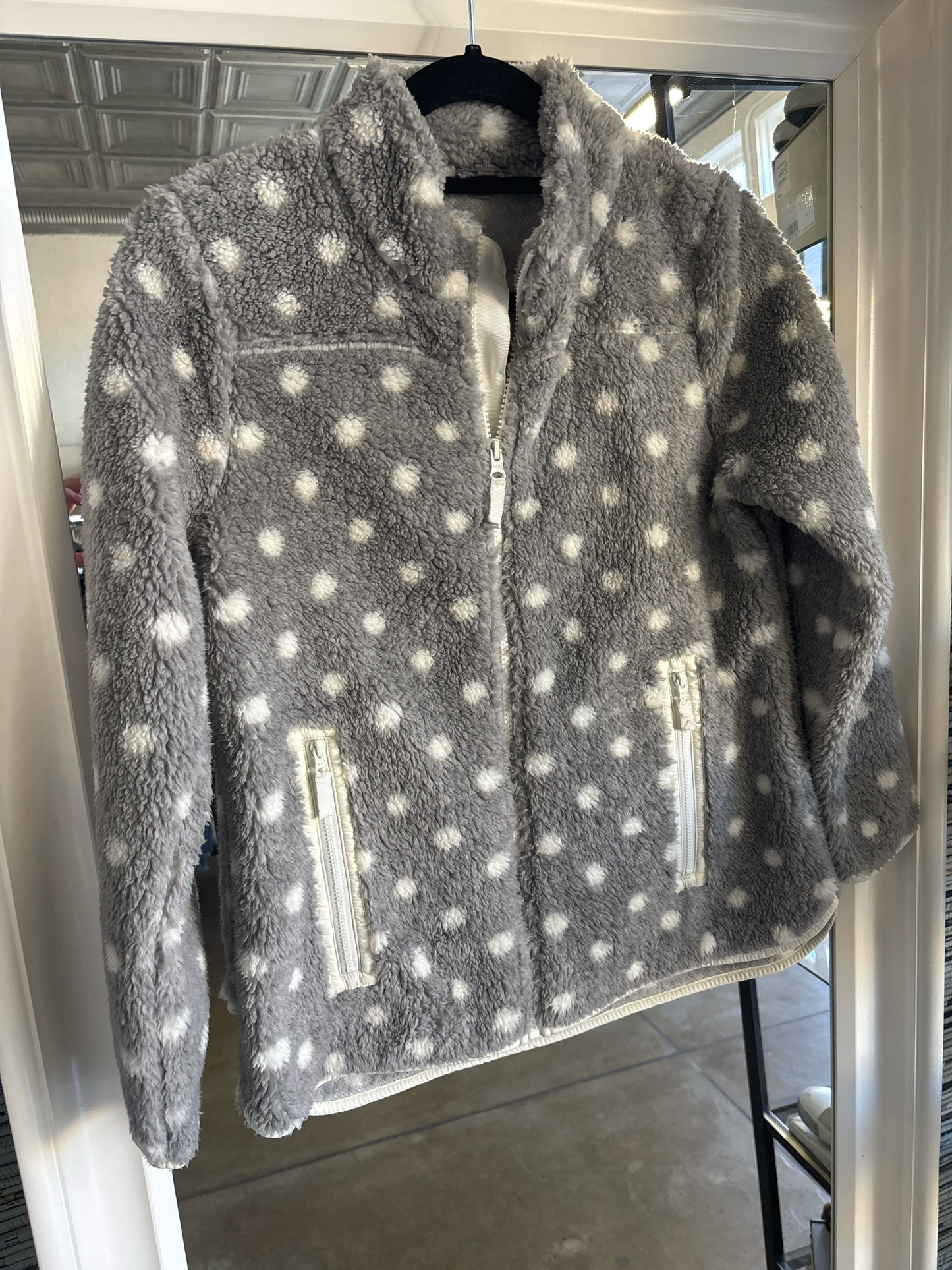 TALBOTS Size SP Gray/White Polka Dot Jacket