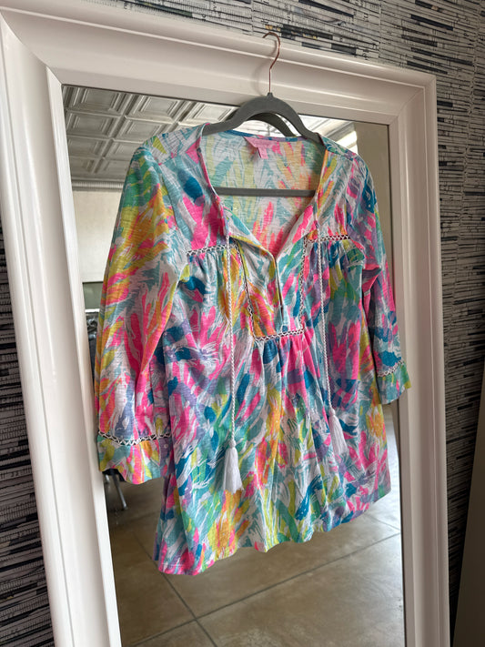 Lilly Pulitzer Size XS Pink/Blue Top