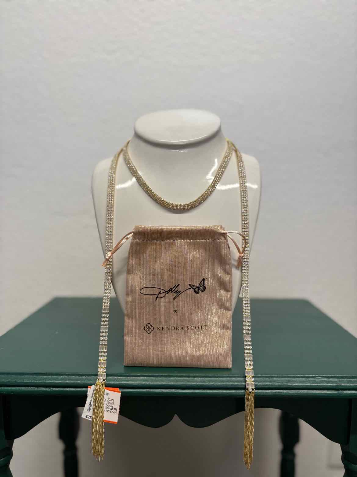 kendra Scott Gold/Crystal Tassel Necklace