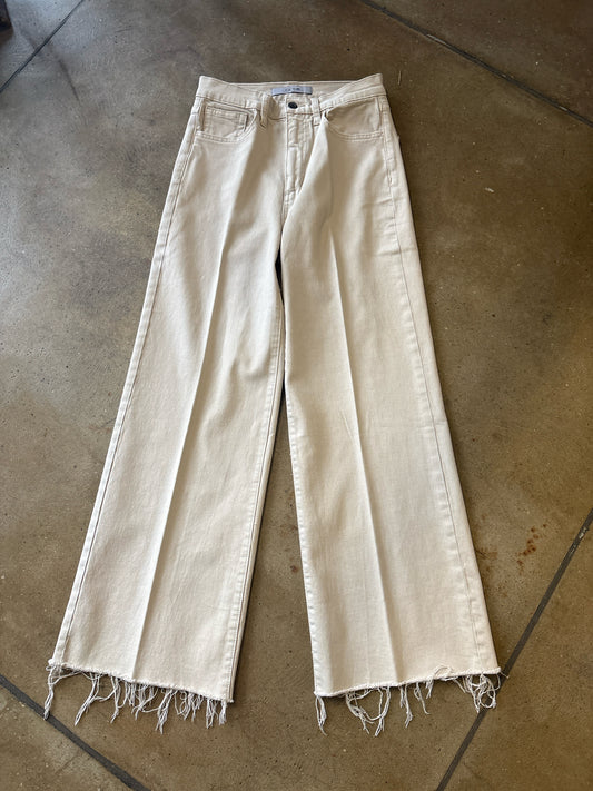 JOES Size 26 Cream Distressed Hem Pants