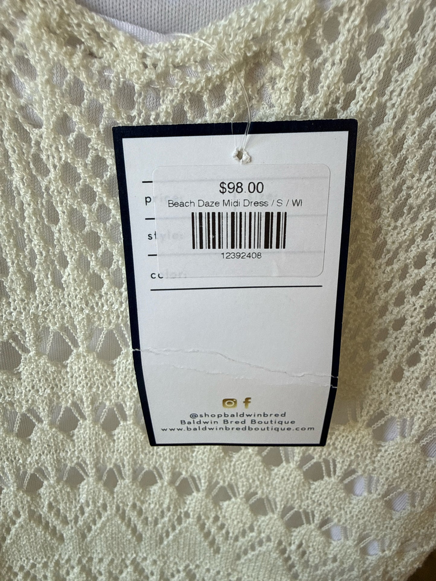 Lucca Size S Cream Dress