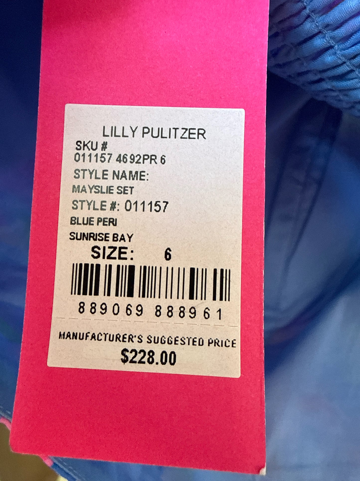 Lilly Pulitzer Size 6 Pink/Blue Two Piece Set