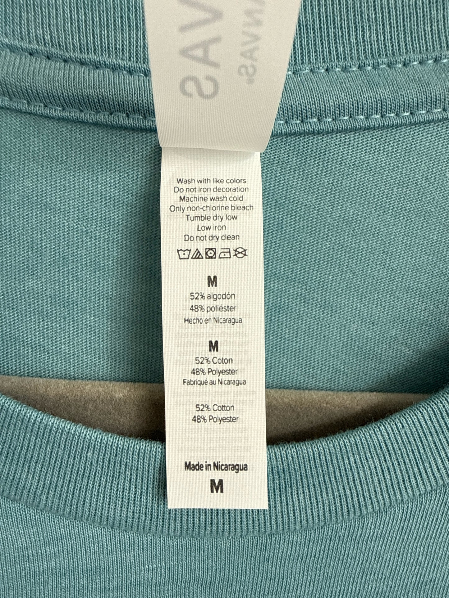 canvas Size M Teal Tee