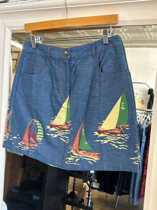 Tuckernuck Size M Denim Nautical Skirt