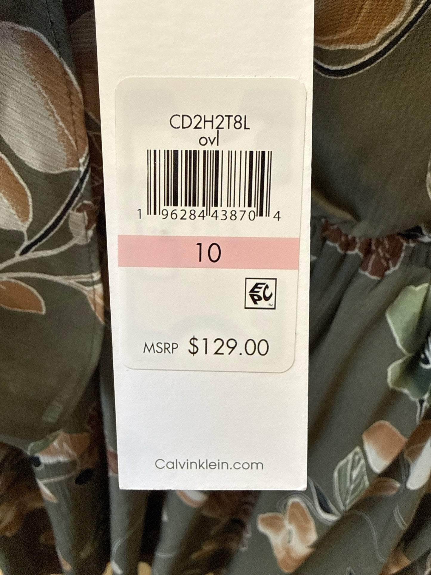 CALVIN KLEIN Size 10 Green Dress