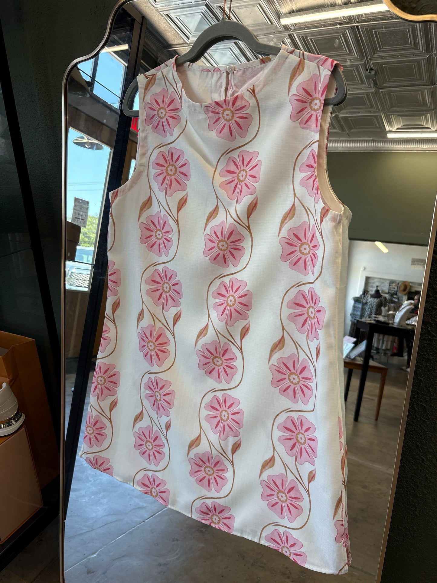 Commense Size L White Print Dress