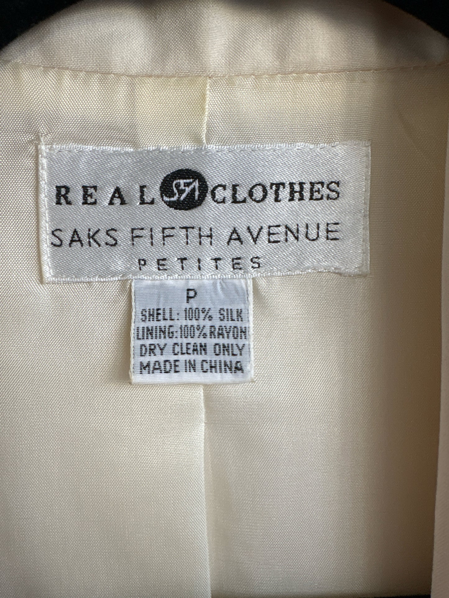Real Clothes Size P Ivory Blazer
