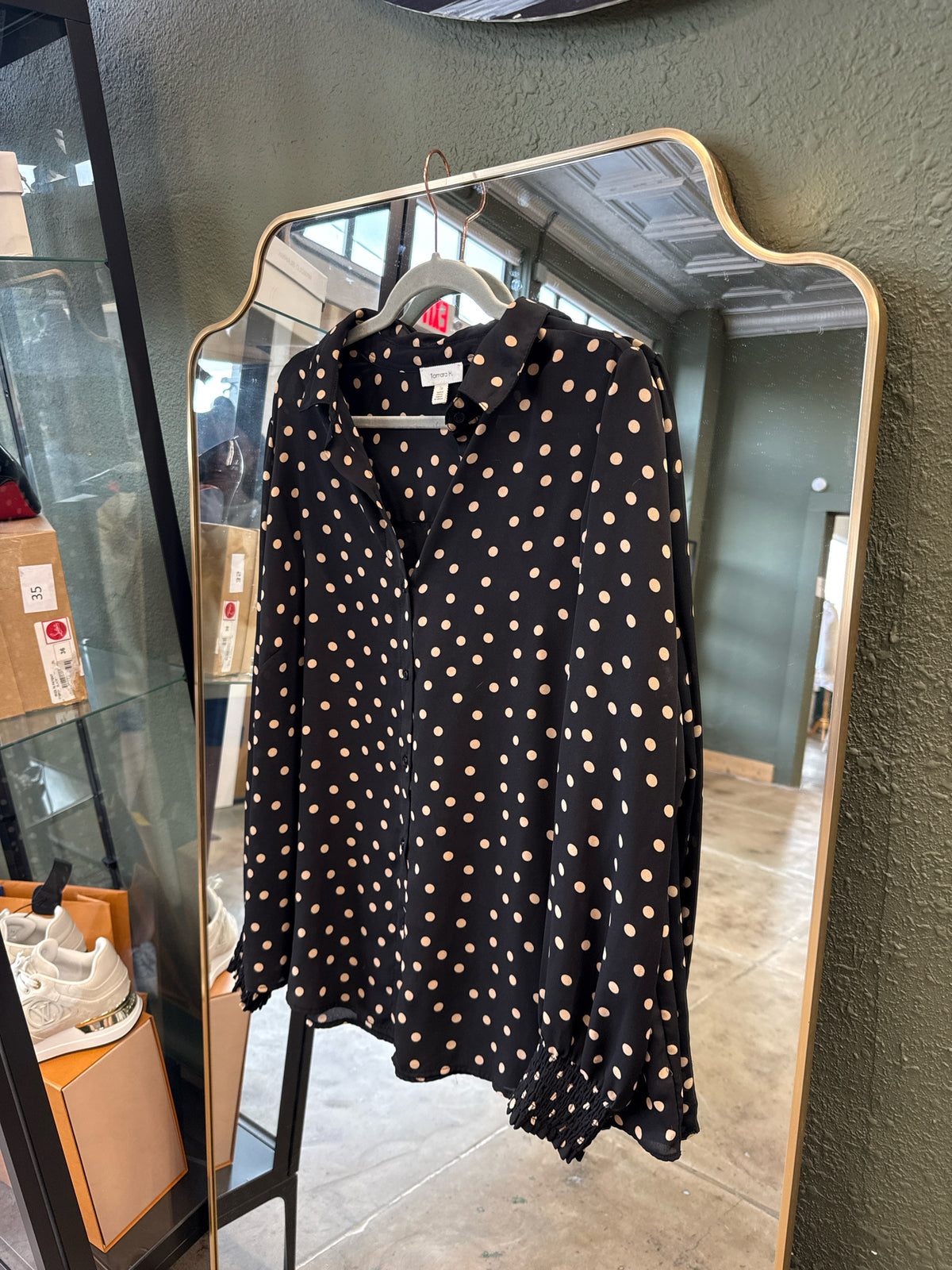 Tamara H Size 1X Black/Brown Top