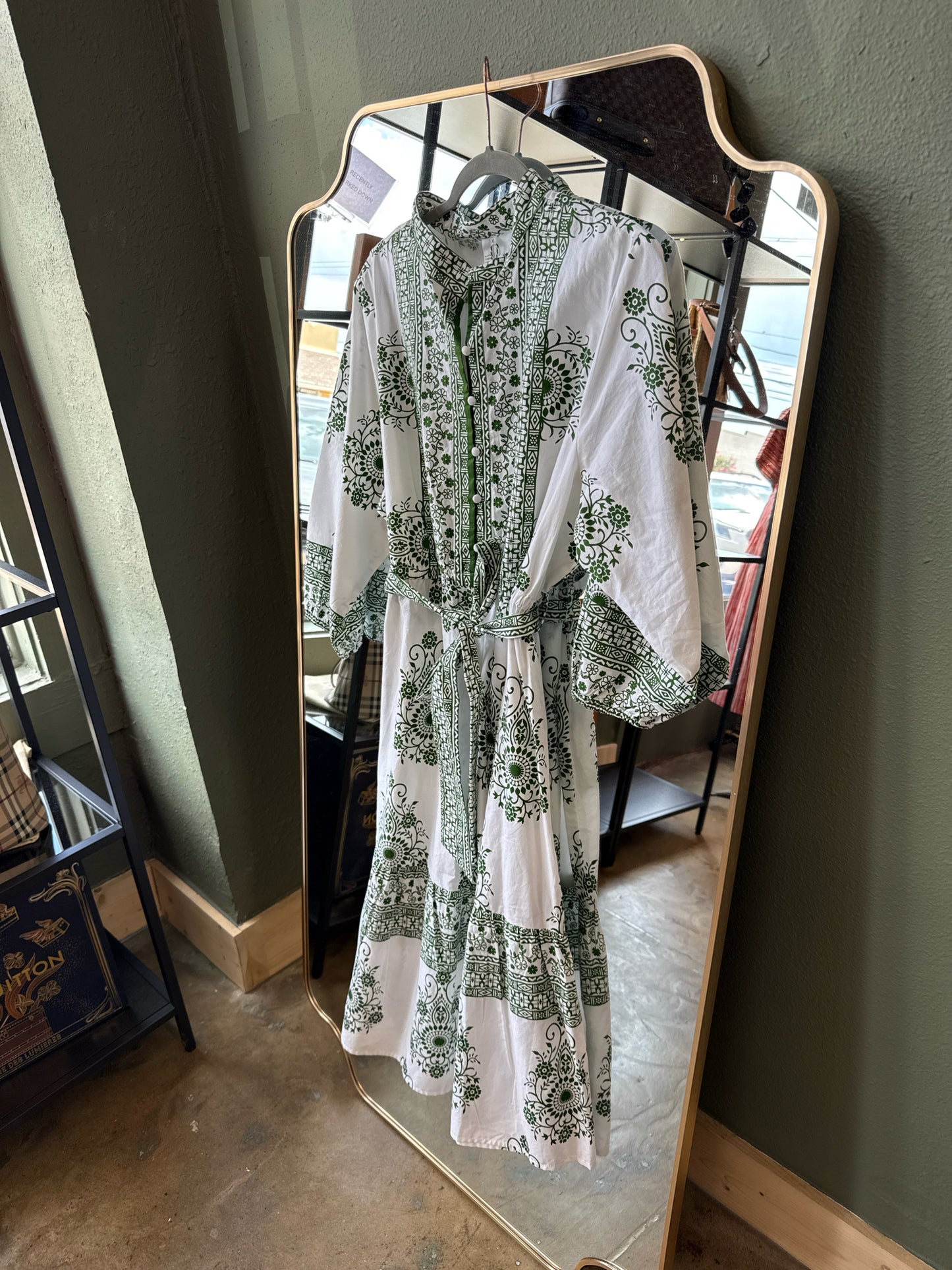 Kaktus Size XL Green/White Dress