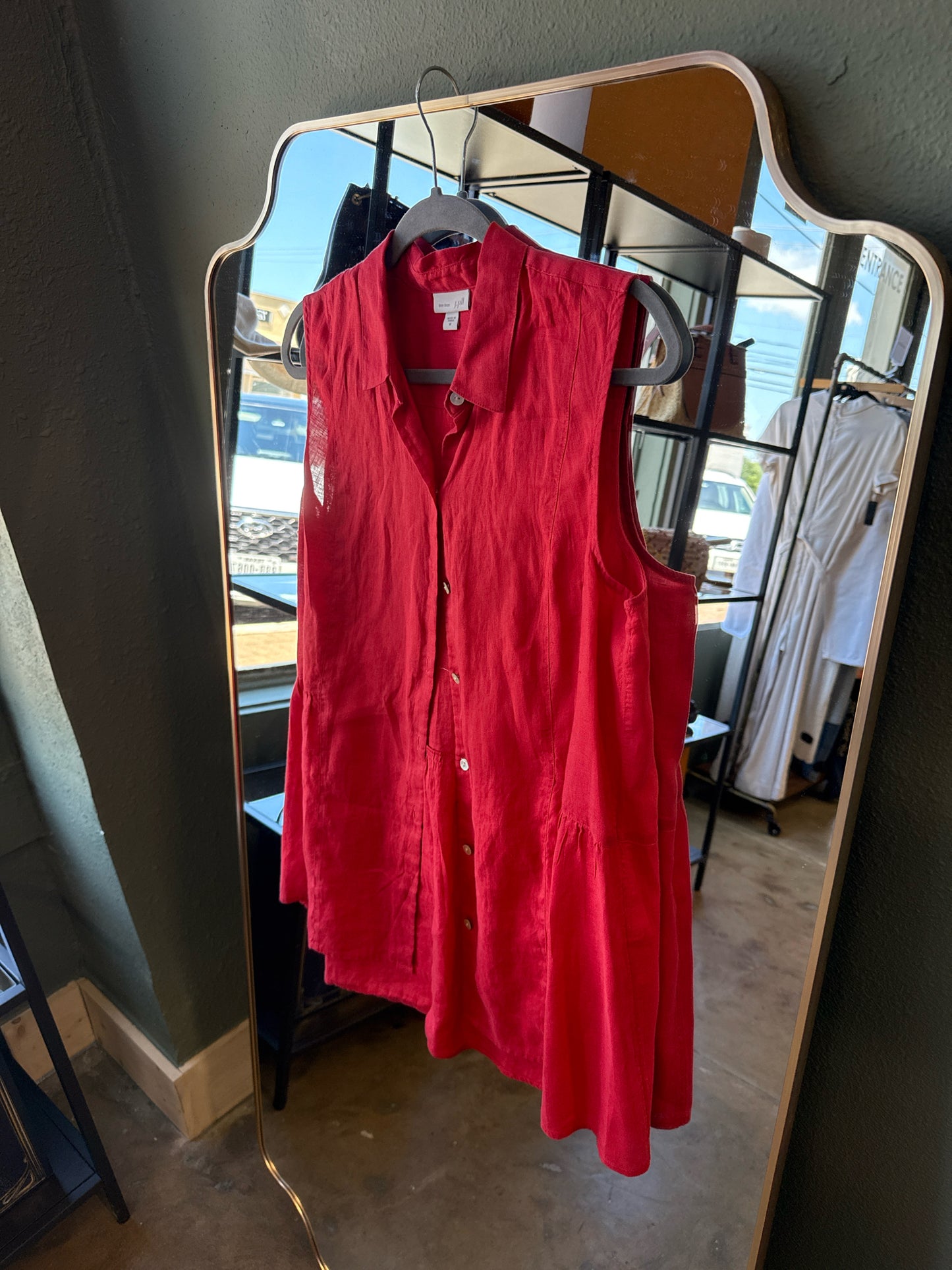 jjill Size M Red Sleeveless Top