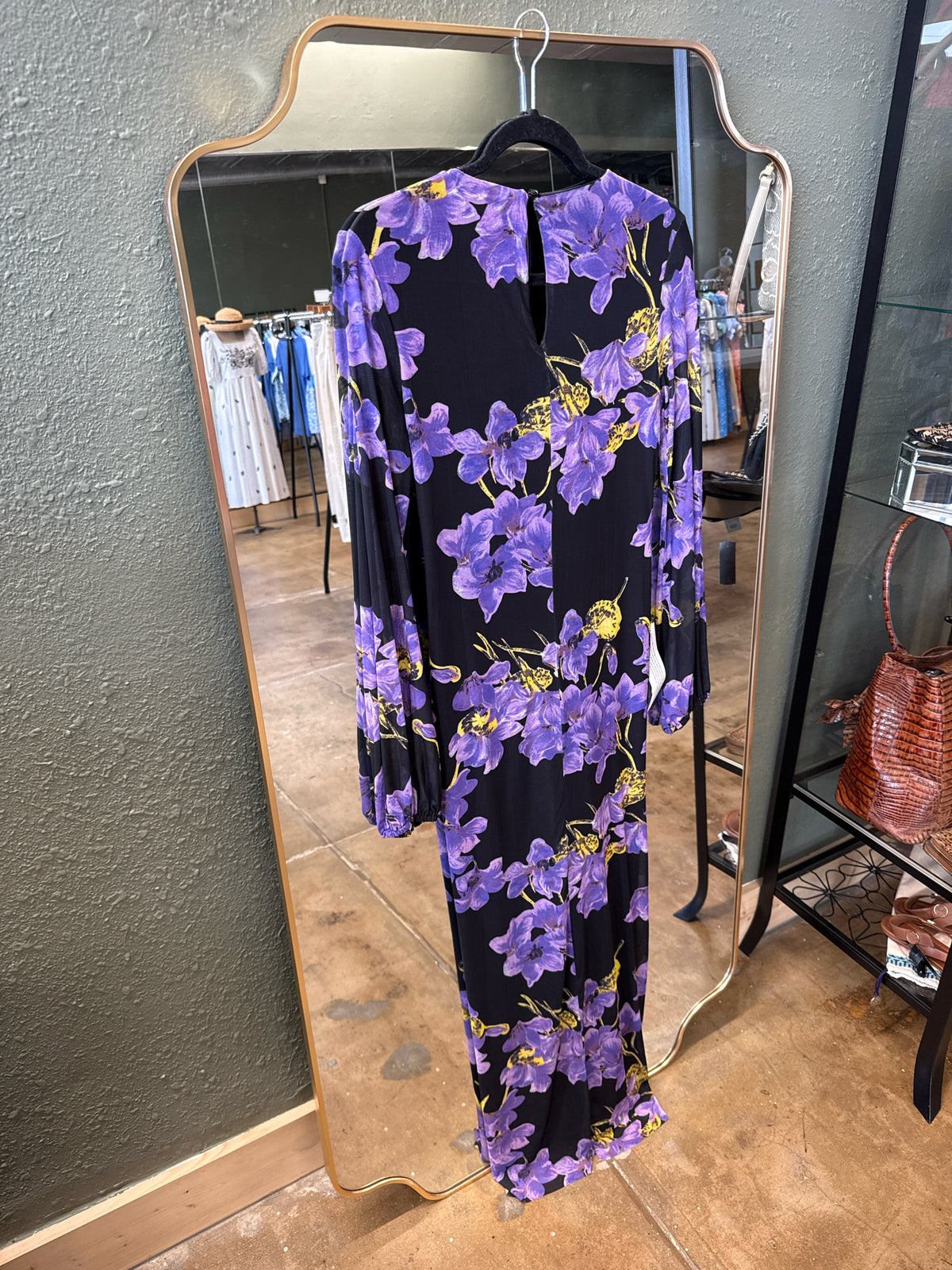 topshop Size 8 Black/Purple Dress