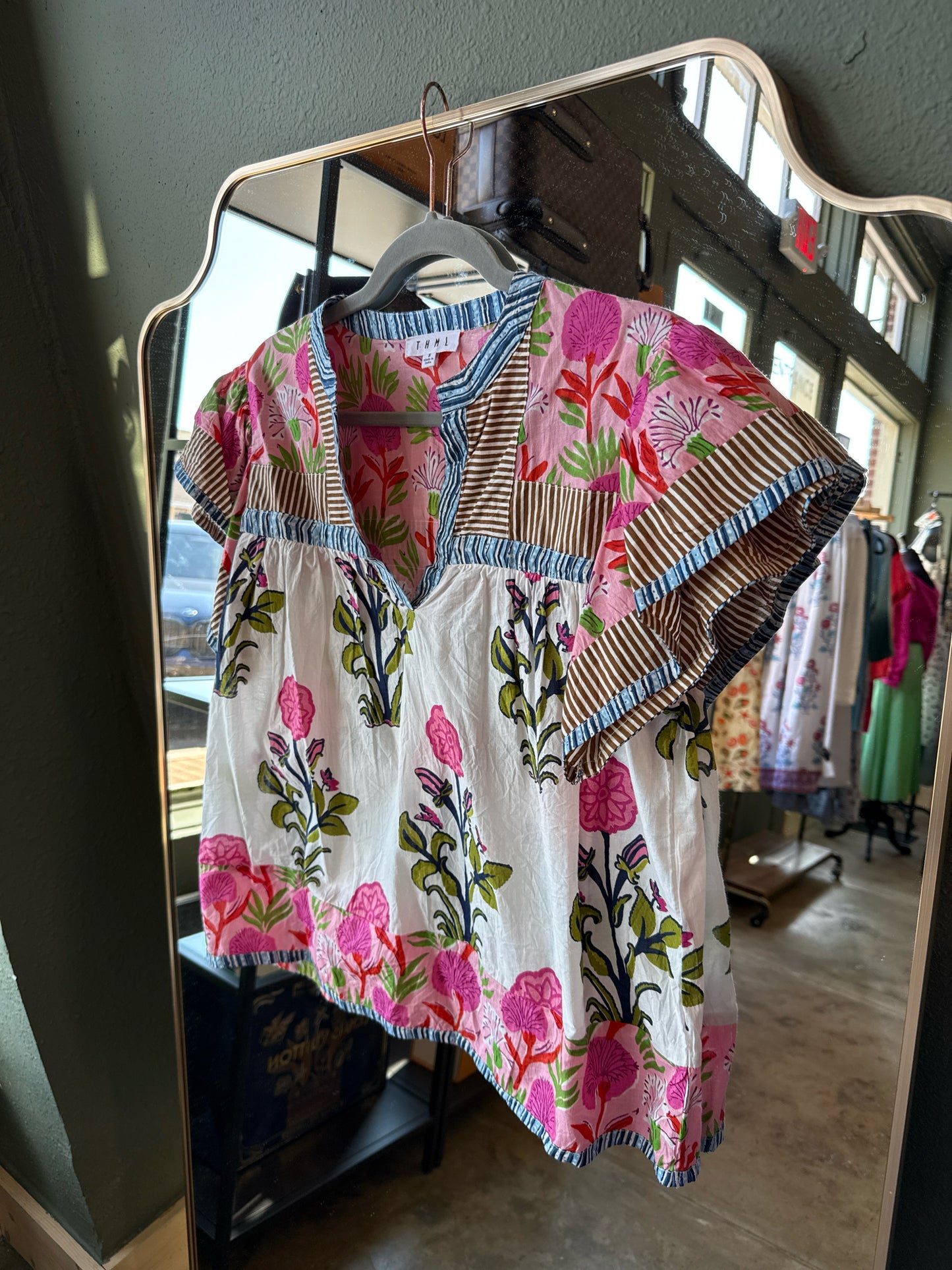 THML Size S Cream/Pink Top