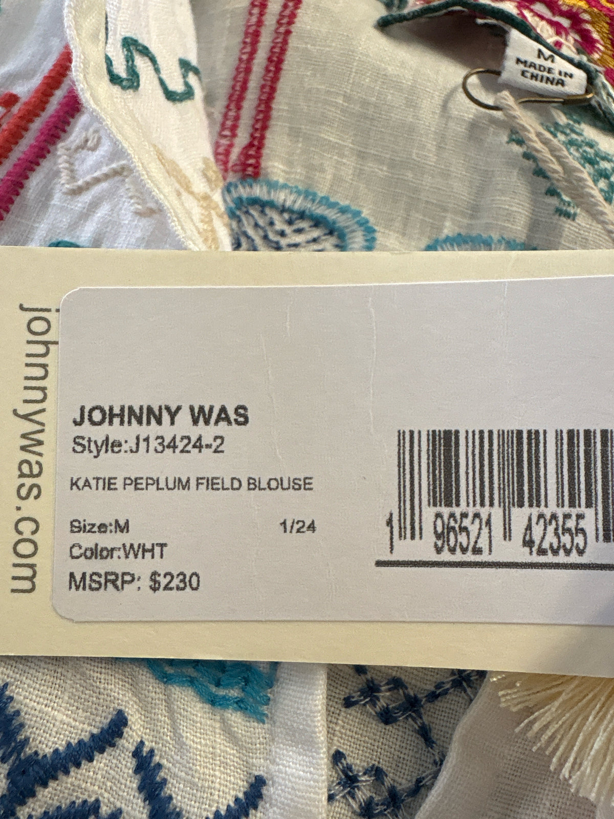 Johnny Was Size M multi Top