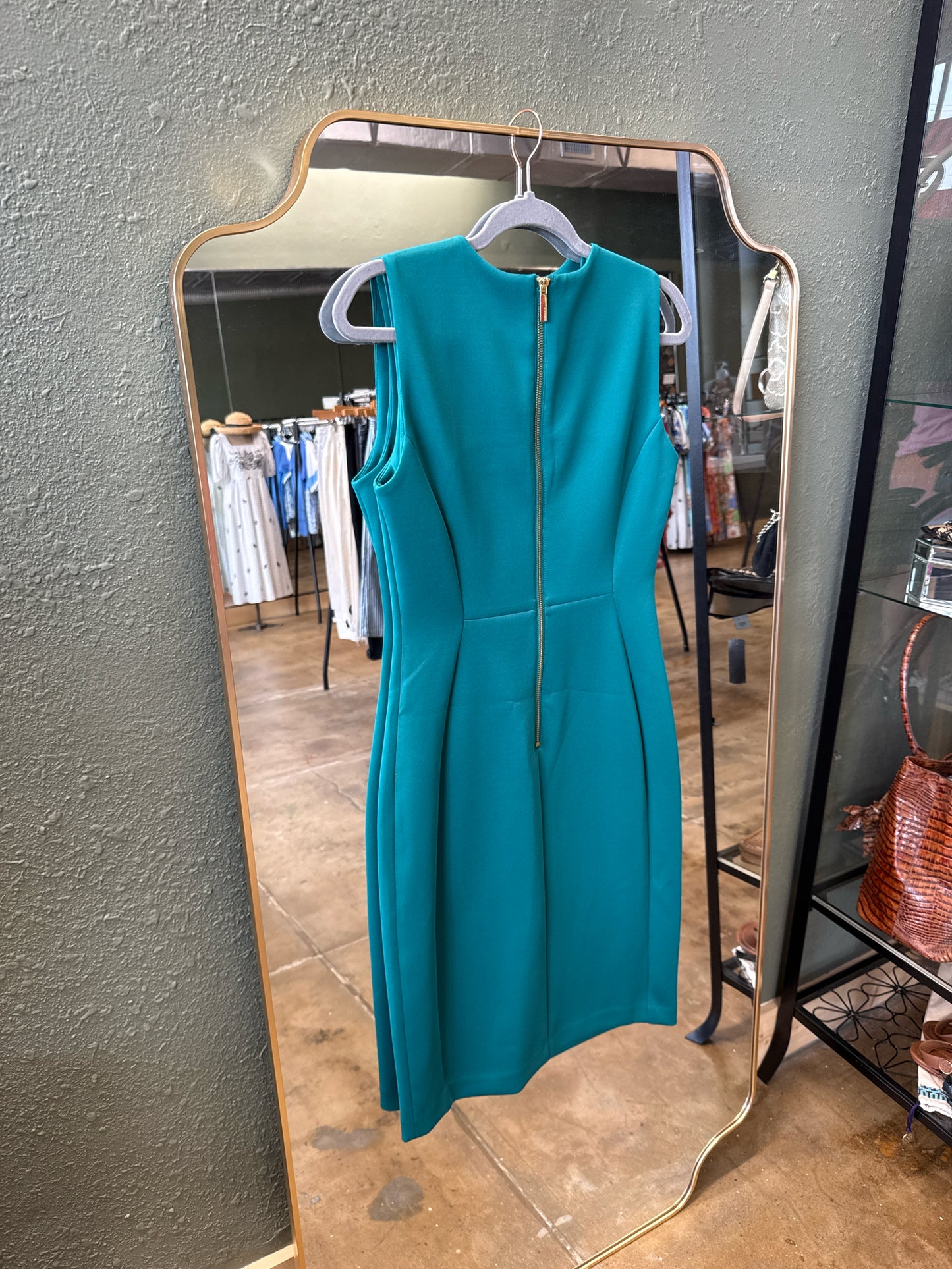 CALVIN KLEIN Size 6 Green Dress