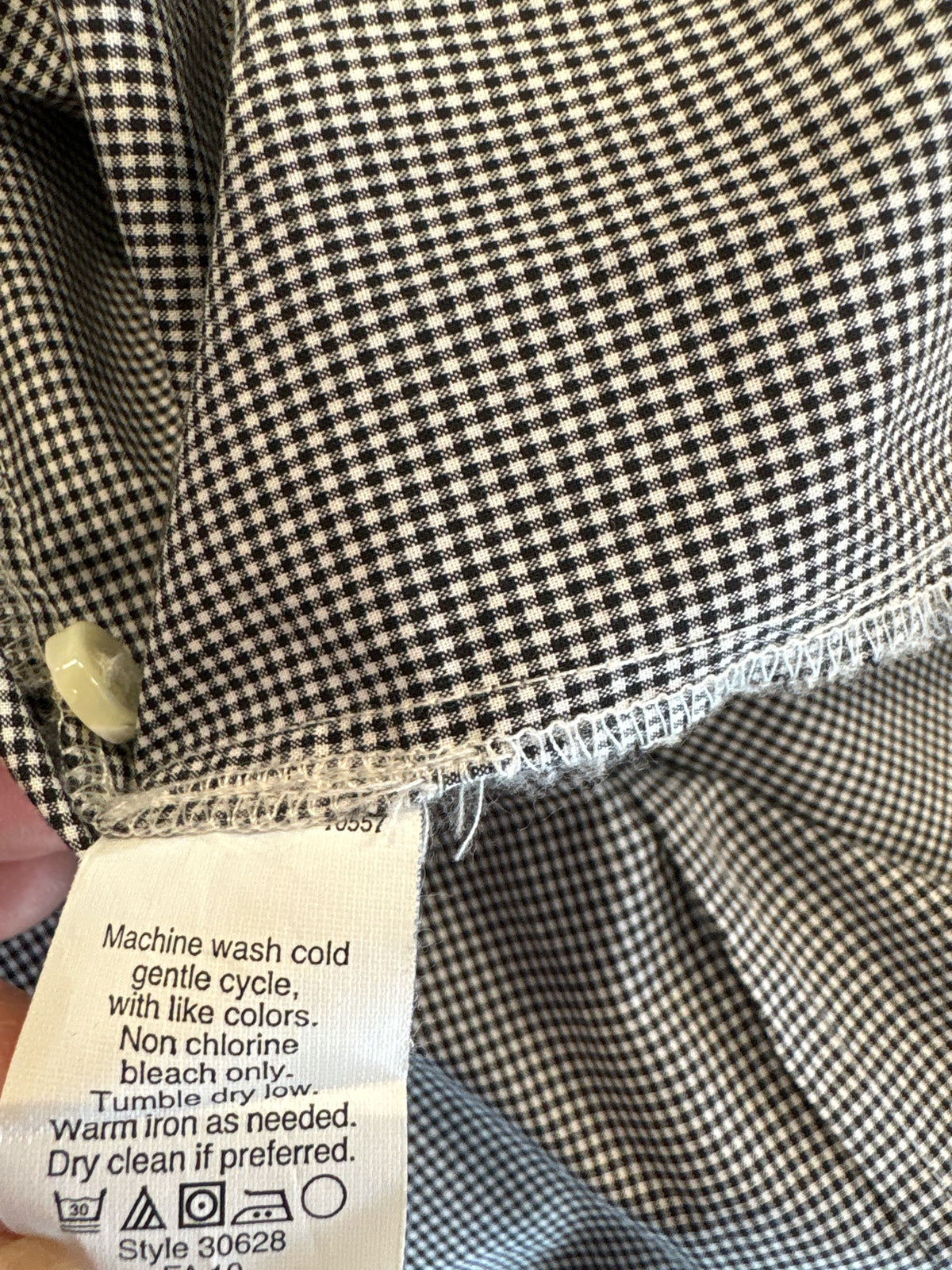J. CREW Size 8 Black & White Checkered Top