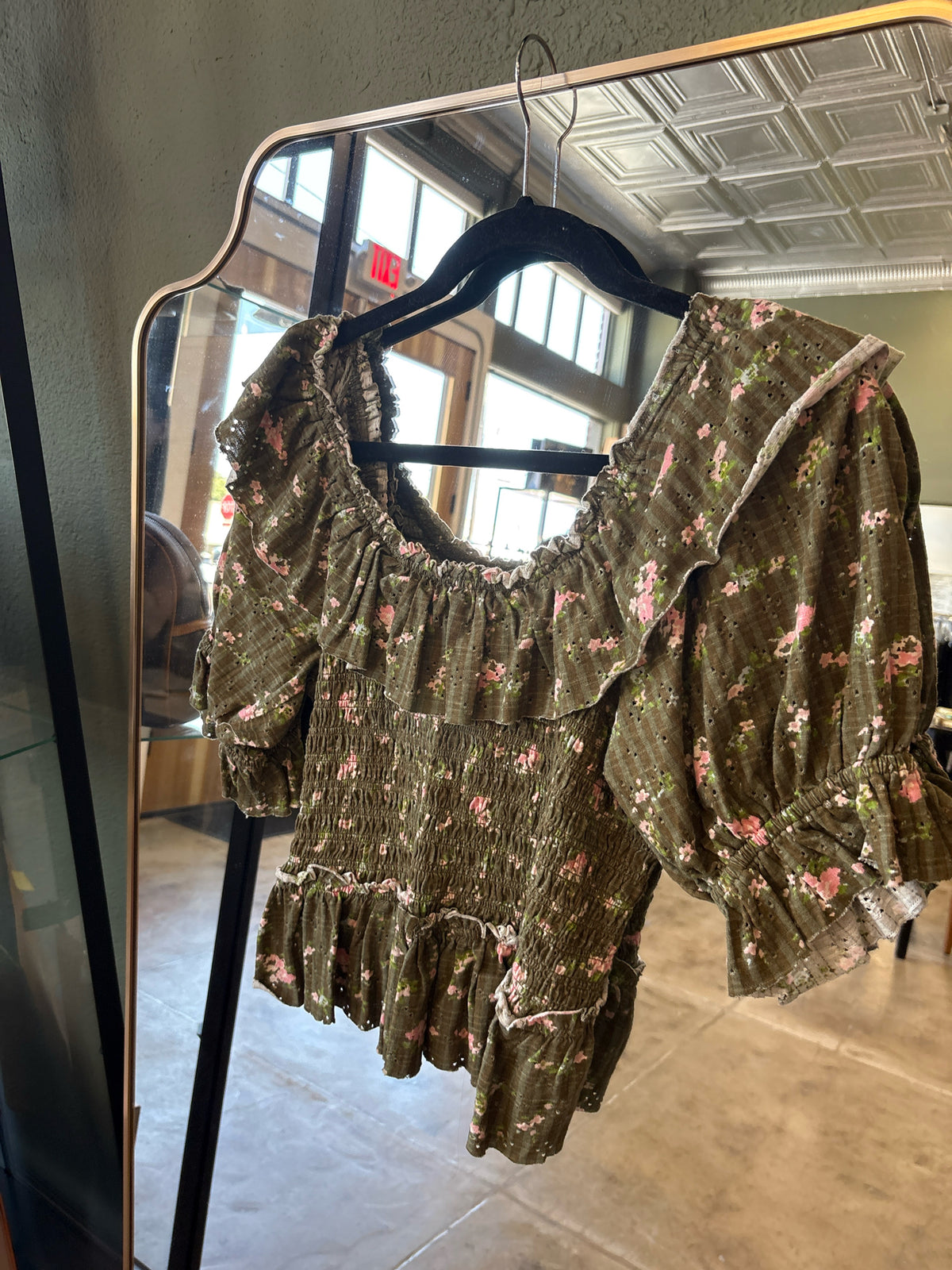 free people Size S/P Green Top