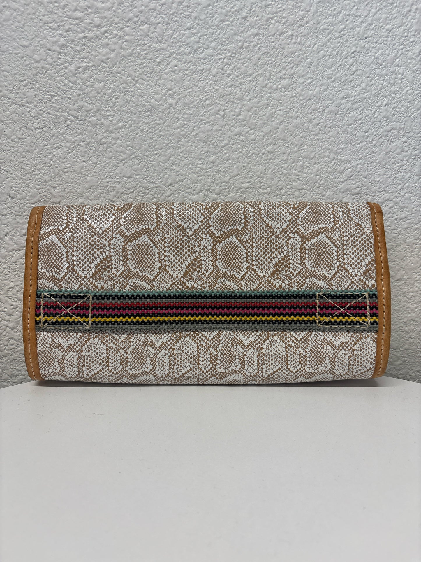 Consuela Cream/Tan Snakeskin Wallet/Wristlet