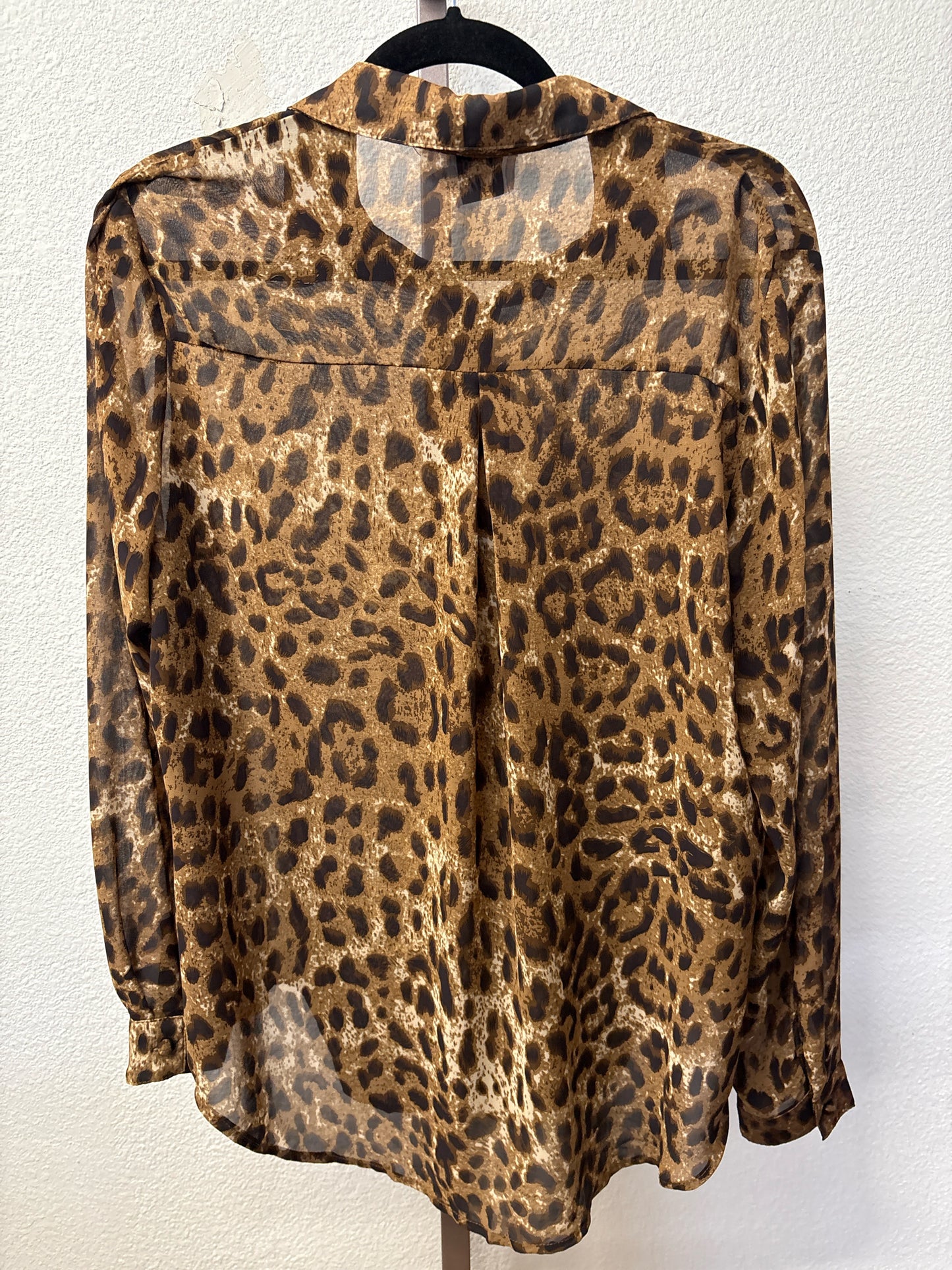 Princess  Polly Size 6 Tan/Black Cheetah Top