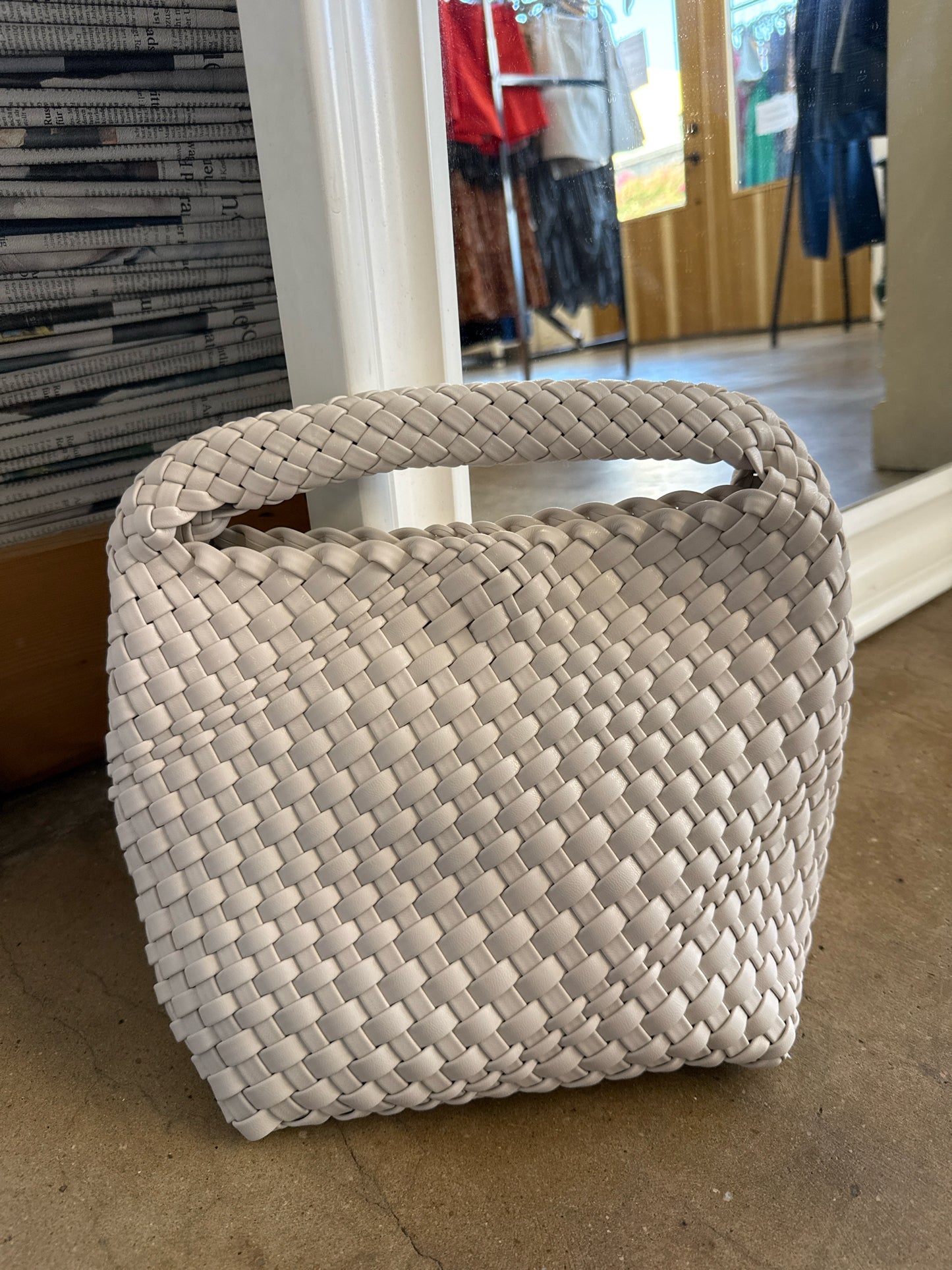 Cream Woven Bag Set