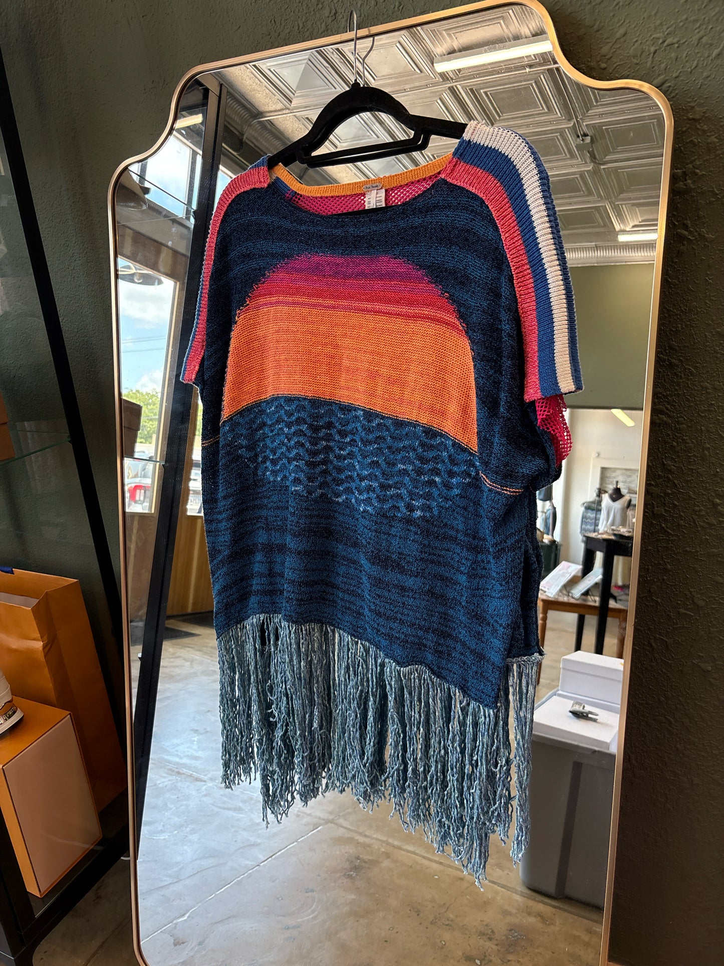free people Size XS blue multi Poncho/Cape