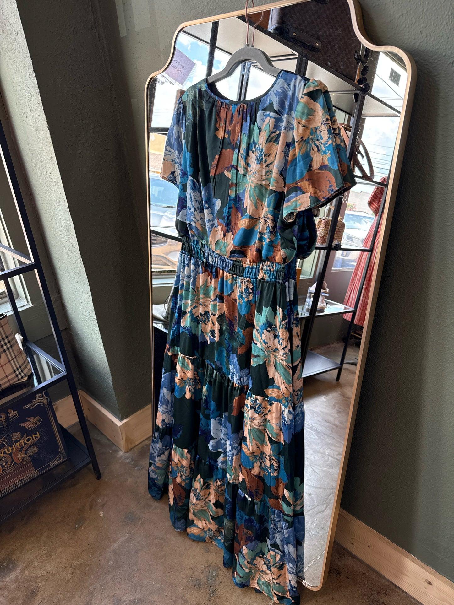 nicole Miller Size XL Teal/Blue Dress