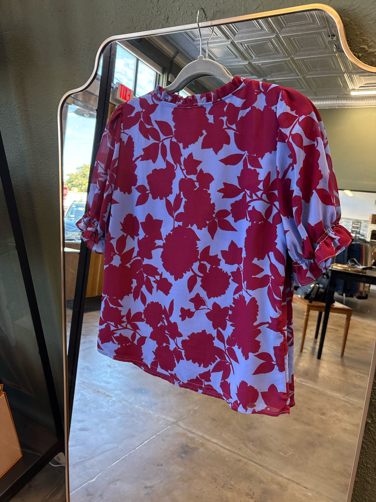 j crew Size M blue and red Top