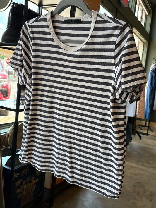Jenni Kayne Gray & Off White Stripe Tee