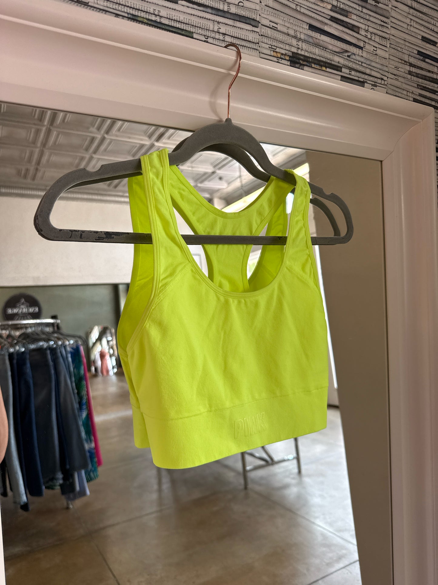 PINK Size M Bright Yellow Sportsbra