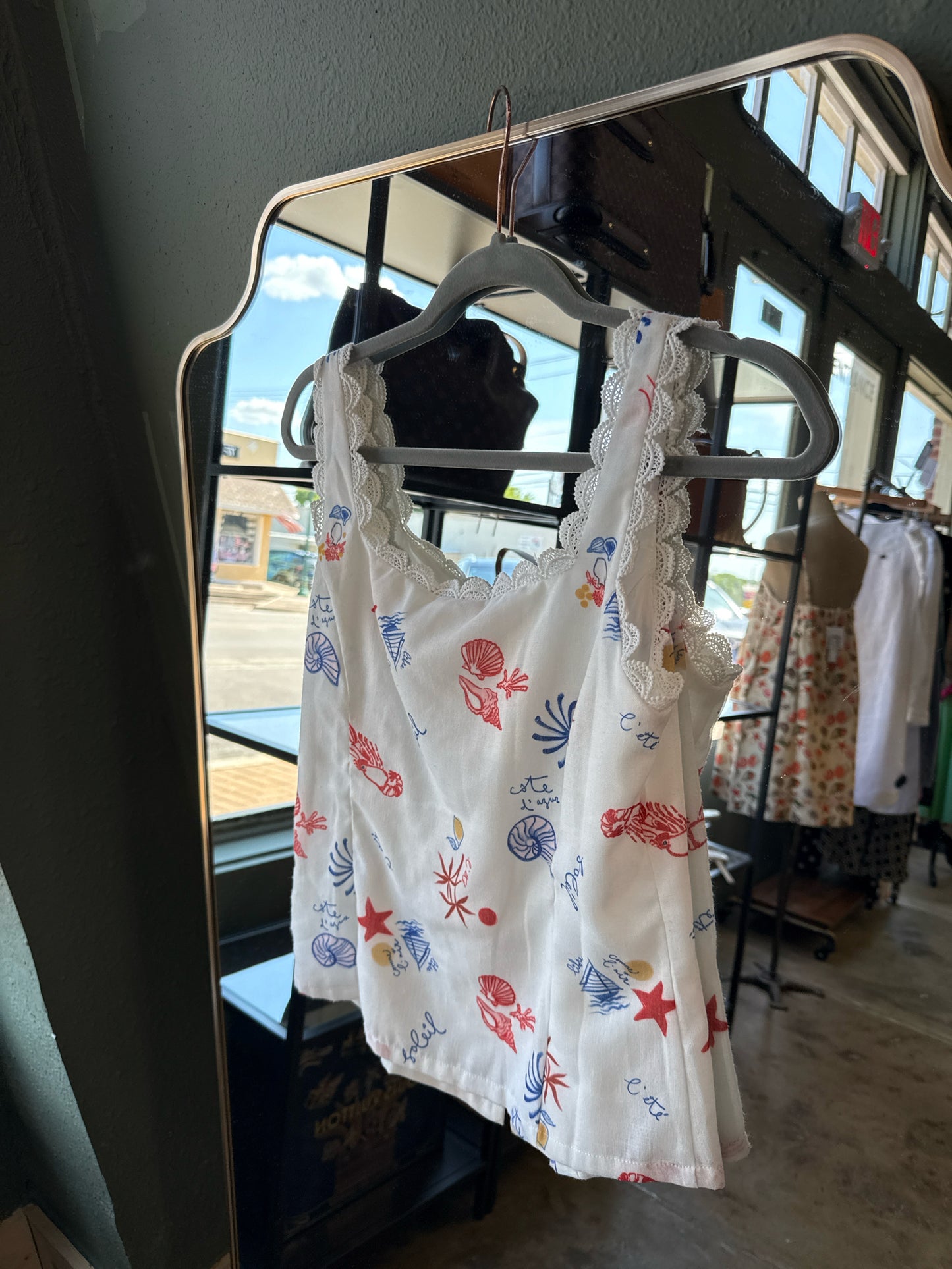 Line and Dot Size S white/multi Nautical Top