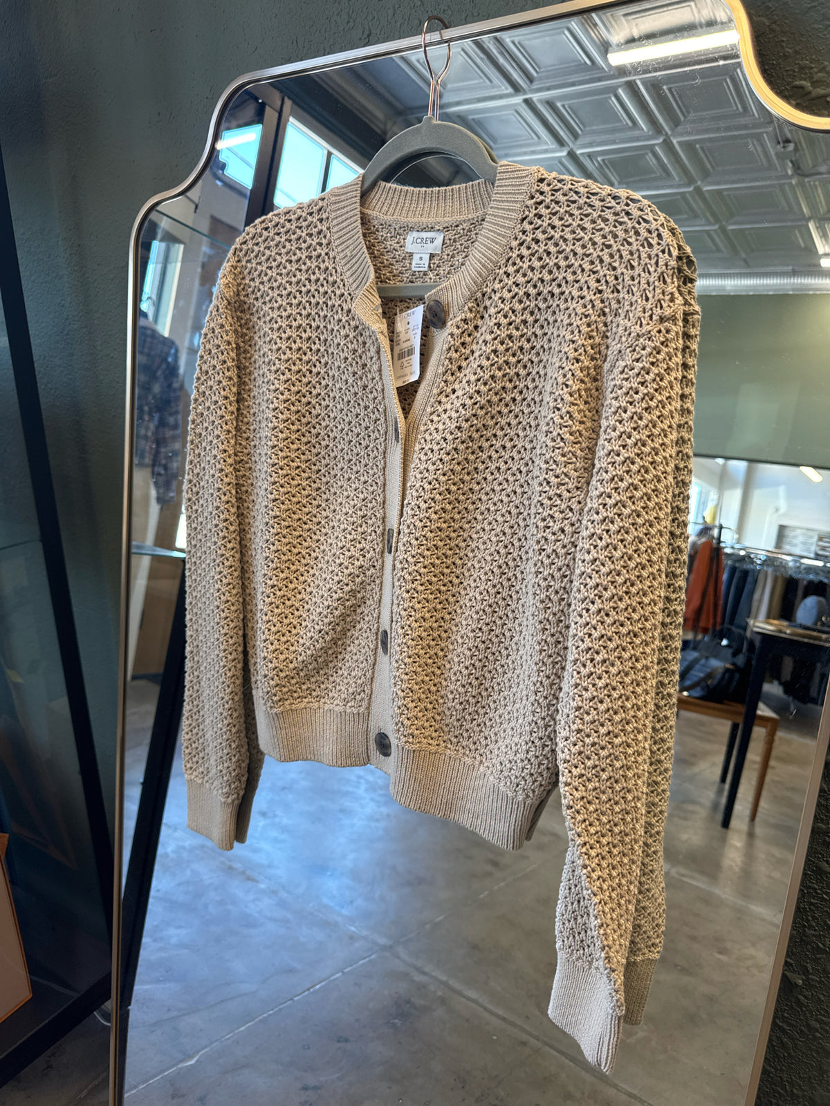 j crew Size S Beige Knit Cardigan