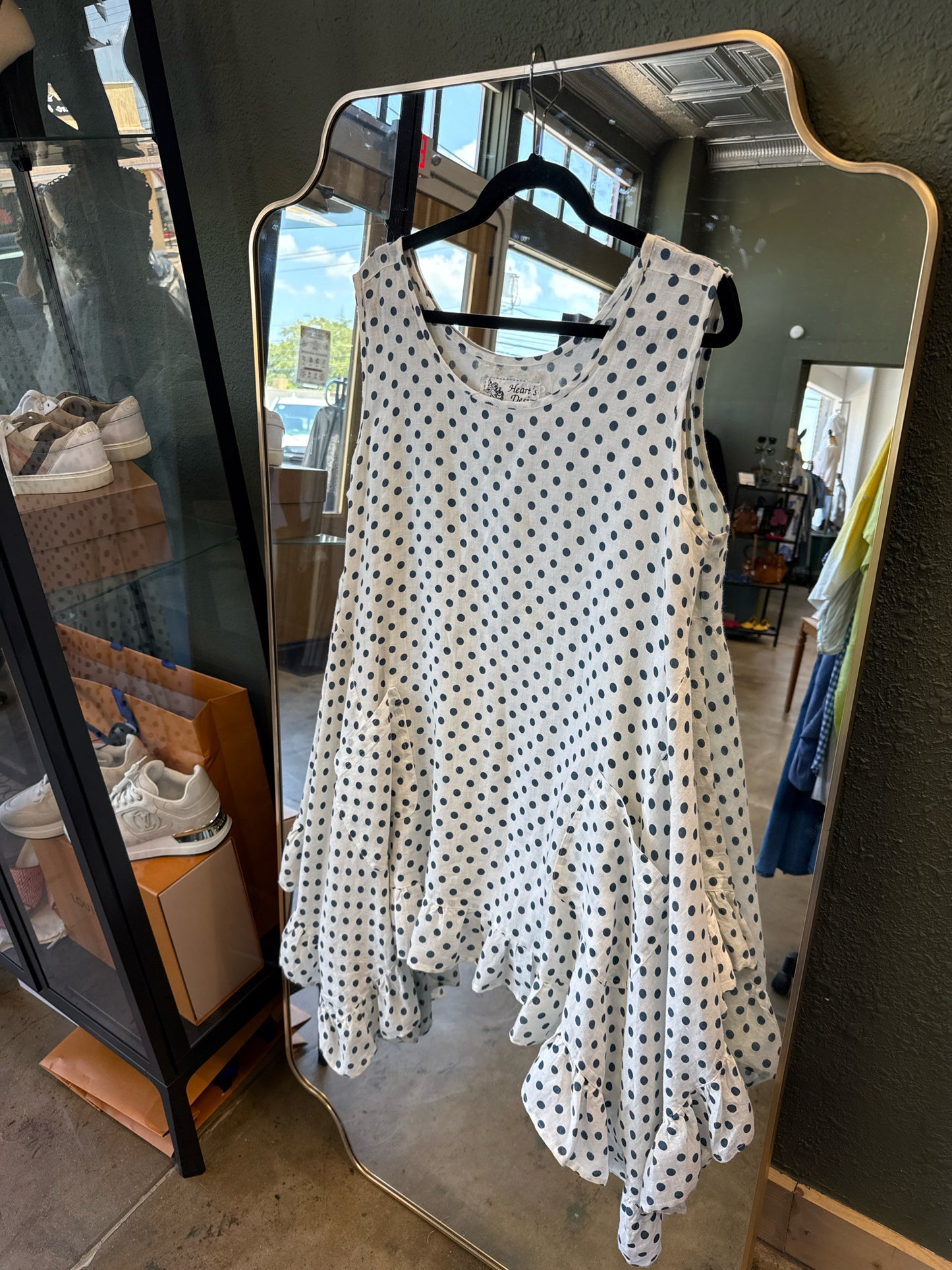 Hearts Desire Size L White/Blue Dress