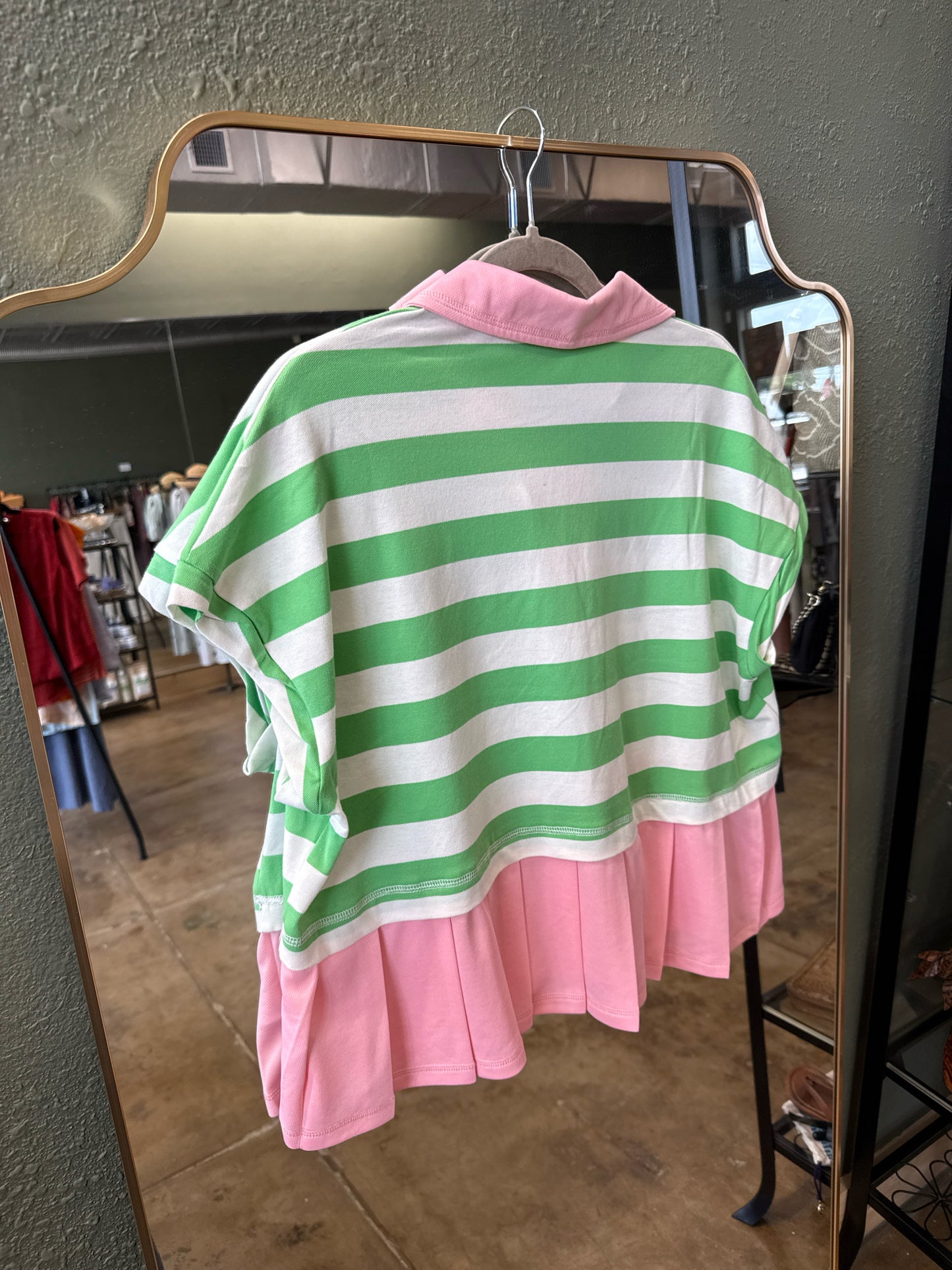 peach love Size S Green/Pink Top