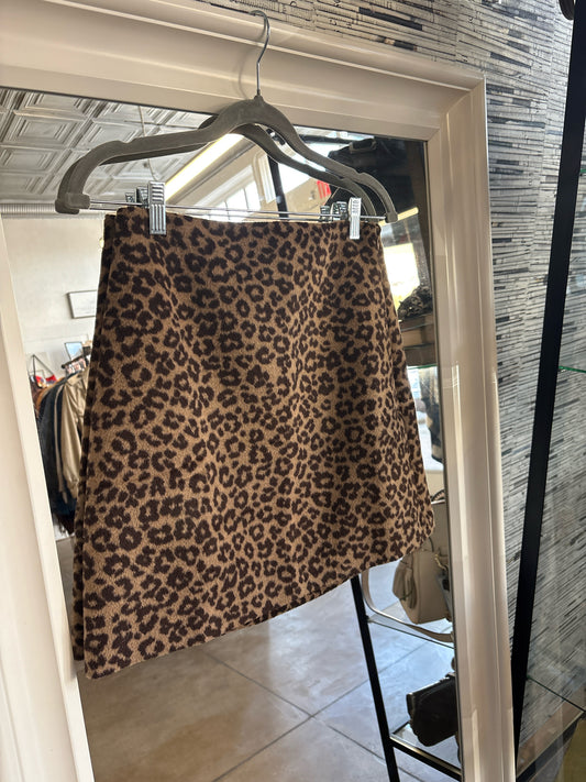LOFT Size 0 Tan/Brown Cheetah Skirt