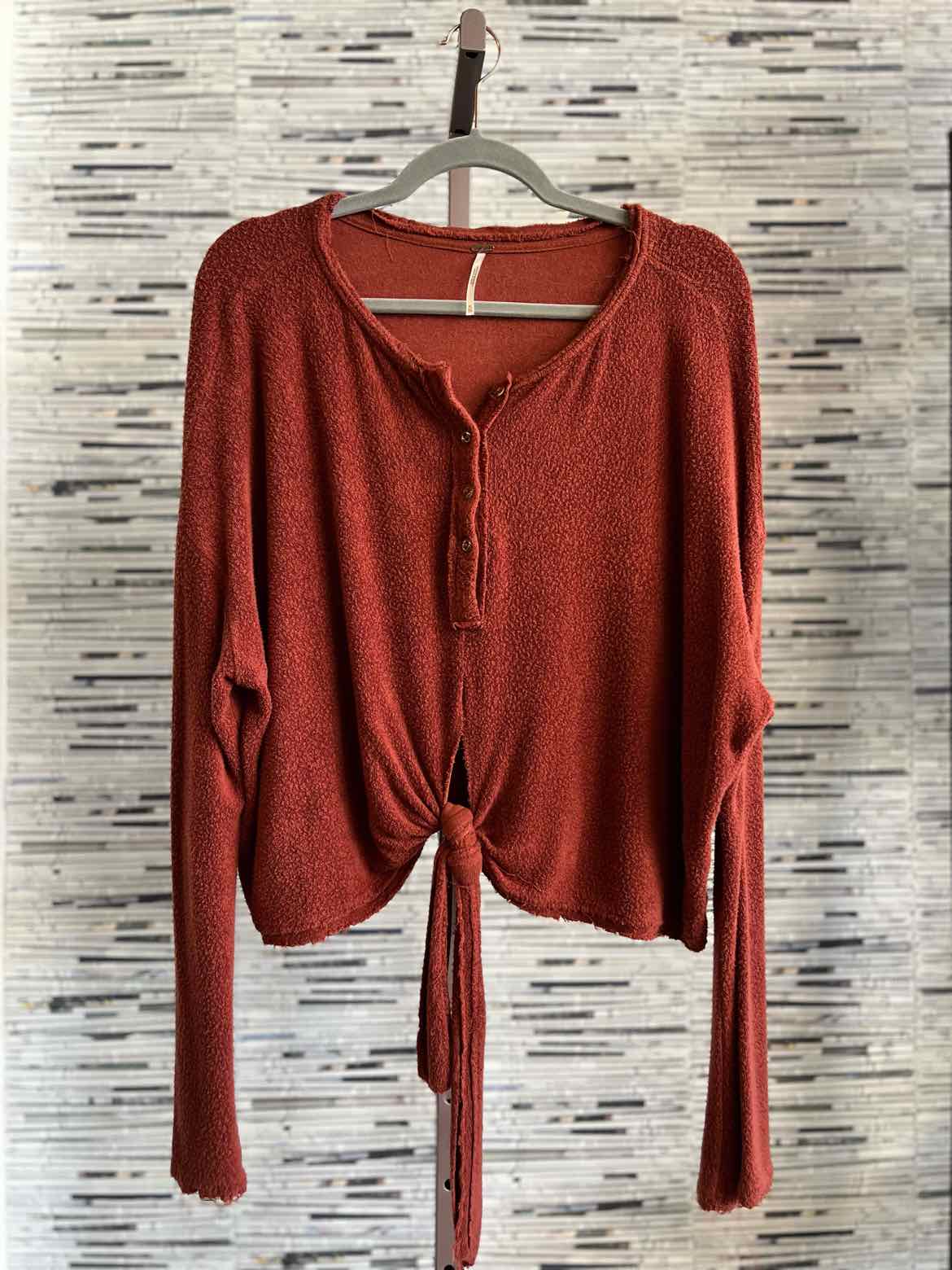 free people Size XL Rust Long sleeve Top